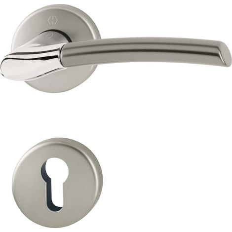 Poignée de Montagnes avec effet Rosace PZ Cylindre profilé laiton chromé/Inox, 2716088