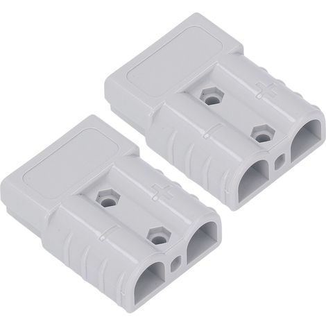 Kit de 2 connecteurs rapides pour batterie, boîtier en polycarbonate, bornes en cuivre argenté, fiche de connexion/déconnexion rapide 50 A 600 V (1/5)
