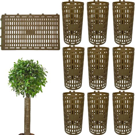 Protecteur de tronc d'arbre, Design ajustable, Matériau durable, Marron (1/2)
