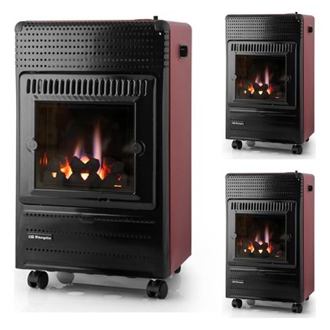 Set de 3 Stufas a fiamma blu. Frontale in vetro temperato. Potenza massima di 3.800 W. Adatta per gas butano e propano. Consumo (1/4)