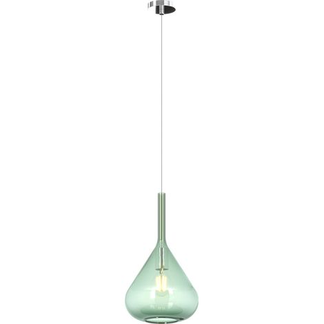 Lampadario a sospensione moderno Kona 1 luce vetro verde - Attacco E27 - Regolabile fino a 250cm d.20 (1/2)