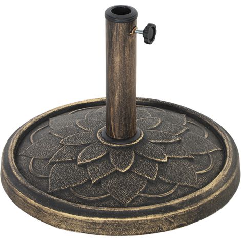 Pied de parasol Ferrante design fleur antique stabilisant bronze extérieur chic 46 cm
