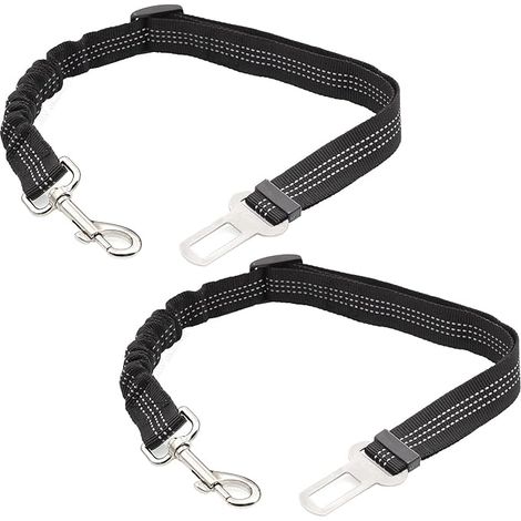 Harnais de sécurité pour 2 chiens avec ceinture de sécurité, laisse et élastique antichoc pour chat, clip de fixation réglable, accessoires de voyage pour la sécurité des sièges de voiture. (1/5)