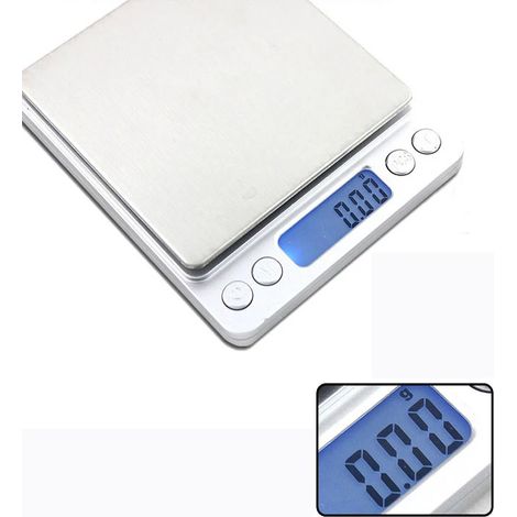 (500 g, 0,01 g) Balance de poche électronique, double plateau de pesée, écran LCD. (1/4)