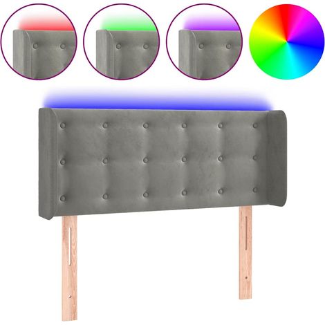Maison Exclusive - Cabecero con LED de terciopelo gris claro 93x1 (1/5)