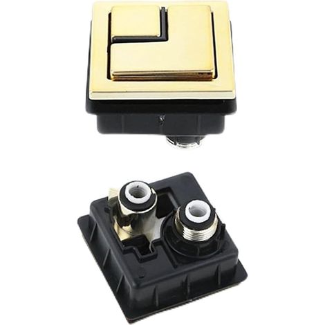 Bouton-poussoir double carré doré 58 x 58 mm (1/2)