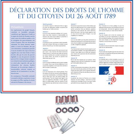 PANNEAU AFFICHAGE DECLARATION DES DROITS DE L'HOMME (DEV007) - Aluminium 2 mm - 420 x 300 mm