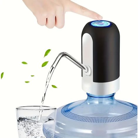 Pompe à eau automatique rechargeable par USB pour bouteilles d'eau de 3 à 5 gallons, Chrui (noir) (1/5)