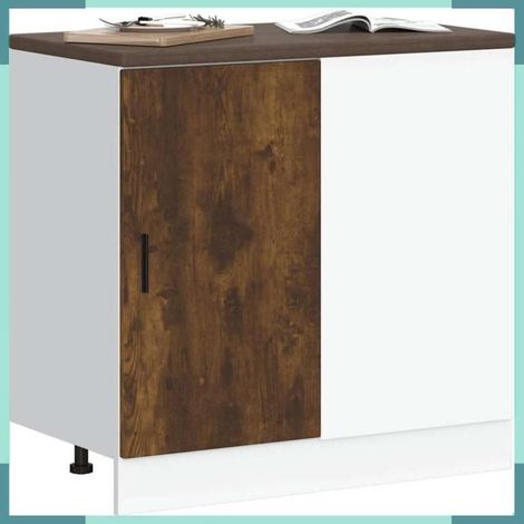 854293 Meuble sous évier 'Lyon' Chêne fumé Bois d'ingénierie (1/5)