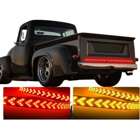FENOPLASTICABarre Lumineuse de Porte Arrière pour Camion avec Feux Stop Rouge Clignotants et de Recul - KZQ (1/5)