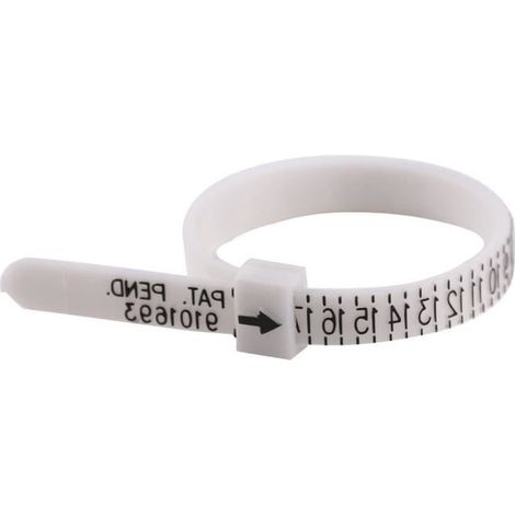 Mesure de Bague - HILILAND - Jauge de Doigt US - Testeur Flexible - Outil Pratique - Couleur Blanc (1/4)