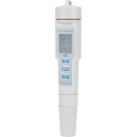 Stylo testeur de qualité de l'eau 4 en 1 : pH/EC/TDS/TEMP pour laboratoire d'analyse de l'eau potable des piscines