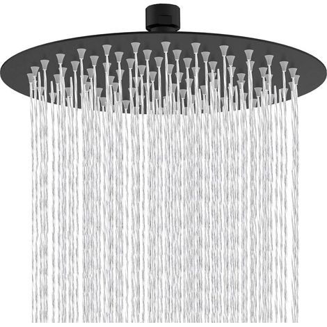 Pommeau de douche rond fixe 8 pouces – Acier inoxydable 201 – Angle réglable 360° – Économie d'eau 30% – Haute pression (1/5)