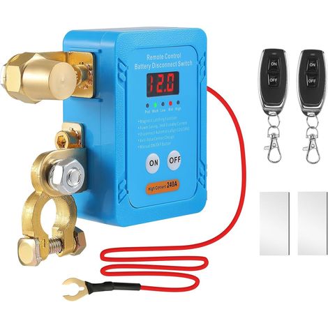 Wireless Remote Controlled Car Isolator Switch, Battery Isolator Switch 12 V 240 A with LED Voltage Display, Battery Kill Switch Anti-Theft, Battery Isolator Switch for Car Tractor RV ATV Boat (1/5)