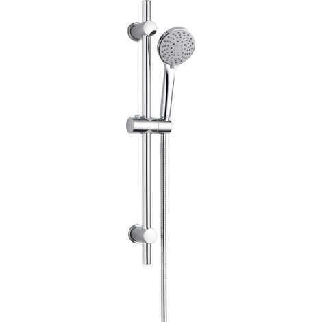 Set doccia con barra di scorrimento e doccetta 5 funzioni finitura cromo - Sival