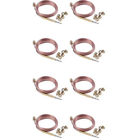 Kit de Thermocouple Universel pour Cuisinière à Gaz 8 Pièces 1500 mm M6X0,75 avec Écrou de Trop-Plein (40) Thermocouple de Remplacement (1/5)
