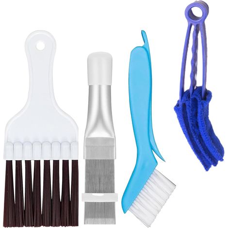 Set di 4 pettini pieghevoli per asciugatrici a condensatore, spazzole per la pulizia, detergenti per condizionatori, spazzole per la pulizia delle alette.