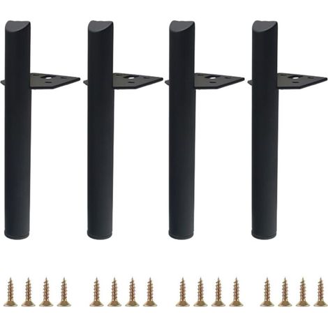 4 Pièces Pieds De Meuble en Métal, DIY Pieds d'Armoire, Jambes De Table Noir Metal, Pied De Canapé, Pieds De Meubles, Pied De Table Metal pour Canapé, Lit, Meuble TV, Table Basse Et Autres Meubles