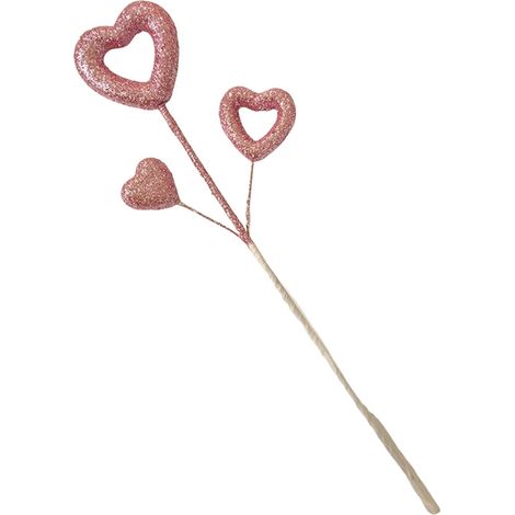 Coeur Creux À Paillettes - Brosse À Décoration Florale - Pour Vase Bouquet Centre De Table Mariage Fête Anniversaire Décoration Intérieure - 6 Pièces - 30 x 10 cm (1/5)