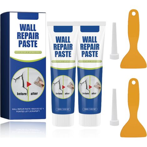 200g Wall Repair Paste Retouche Peinture Blanc Mur Enduit De Rebouchage Imperméable Et à Séchage Rapide Réparation Efficace Et Rapide Des Fissures Trous Graffitis Etc (1/5)