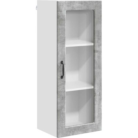 Maison Exclusive - Mobile in vetro da parete PORTO Grigio cemento 40 x 31 x 100 cm
