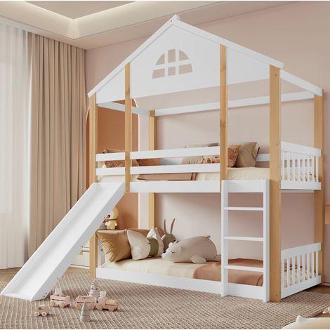 Bett Etagenbett Rutsche 90x200 Massivholz OKMYHOME (1/5)