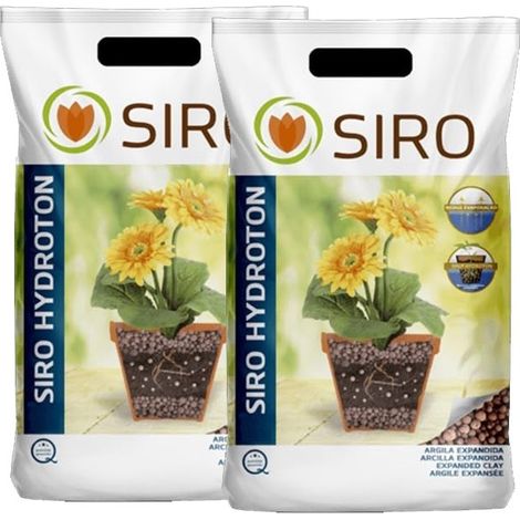 2 x Argilla Espansa da 45 litri. Terreno per suoli e piante. Sfere di substrato per il drenaggio di vasi, giardini e colture