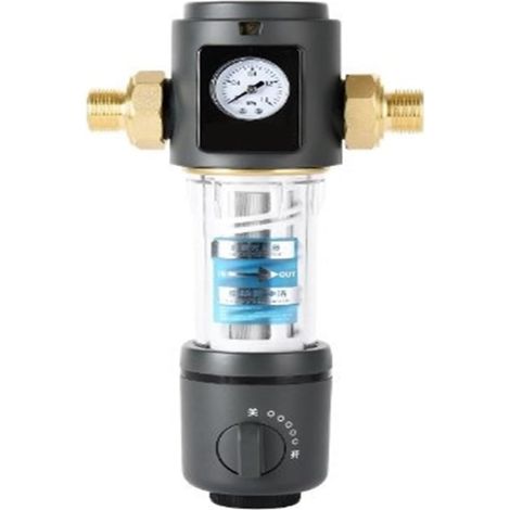 Système de filtre à eau Filtre à eau de sédiment de filature de maison entière d'épurateur de pré-filtre, maille centrale d'acier inoxydable de contre-lavage de système de préfiltre ( Color : DN15 , S (1/5)