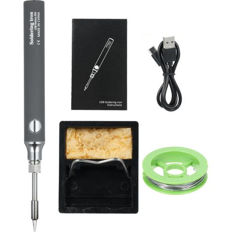 Kit de fer à souder sans fil USB rechargeable, 3 réglages de température, pour petits projets de soudure maison (1/5)