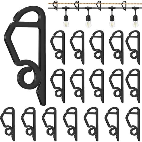 100 Stück Weihnachtslicht-Clips, Dachrinnenhaken aus Kunststoff, Lichterketten, Dachrinnenhaken für den Außenbereich, Weihnachtslicht-Clips für Weihnachtsdekorationslichter (1/5)
