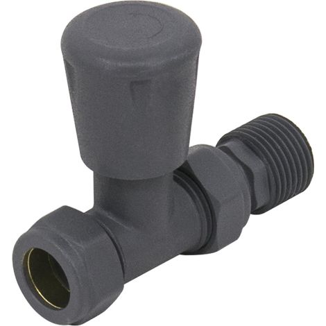 NRG Modern Anthracite Straight Manual Radiator Valve Central Heating Taps