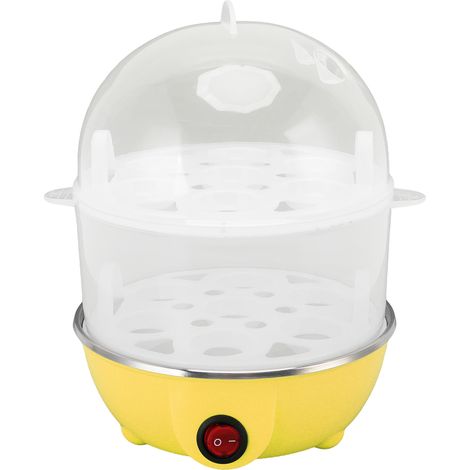Eierkocher für den Hausgebrauch, 350 W, 2 Ebenen, 14 Eier pro Kochvorgang, automatische Abschaltung, sicher, langlebig, aus Polypropylen (PP), mit Messbecher. (1/5)