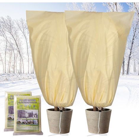 2 Pièces Housse Hivernage Plante Exterieur 80x120cm, Non Tissé 80g/m² Avec Fermeture éclair, Pour Palmiers Arbustes (1/5)