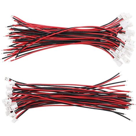 25 Paires 1.25mm Connecteur 2 Broches Mâle Et Femelle Connecteur Plug avec Câble 10cm, 2 Pin Adaptateur de Connecteur Mâle et Femelle (1/5)