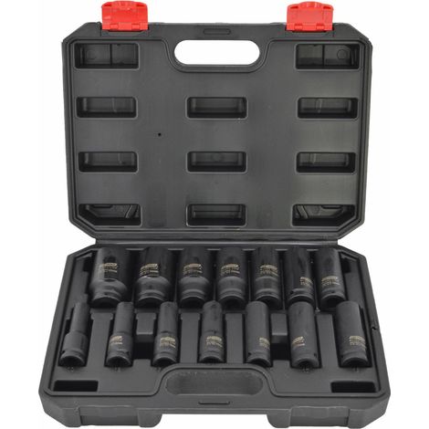 AWTOOLS ZESTAW NASADEK UDAROWYCH 1/2 14cz.DŁUGIE BLACK LINE10-12-13-14-15-17-18-19-21-22-24-27-30-32mm