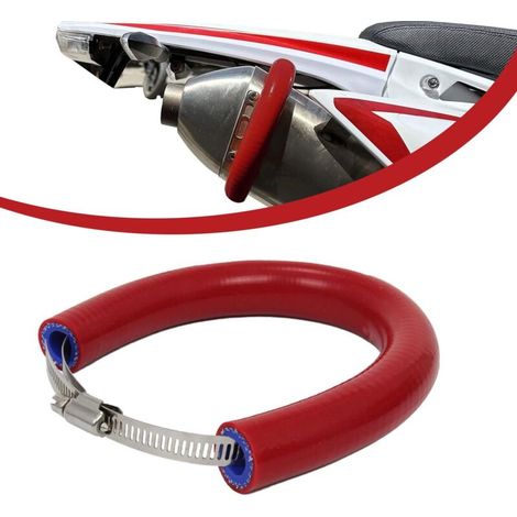 Protector de escape universal ajustable para motocicletas todoterreno SX EXC CRF XR YZ YZF FE TE Rojo (1/4)