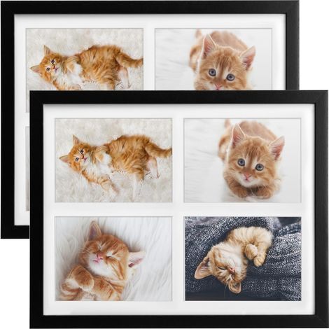 2x cadre photo collage pour 4 photos Galeria, 10x15cm, noir