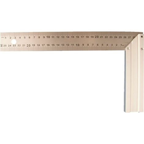 Équerre de menuisier standard en aluminium lame inox 300 mm - LES GENERIQUES