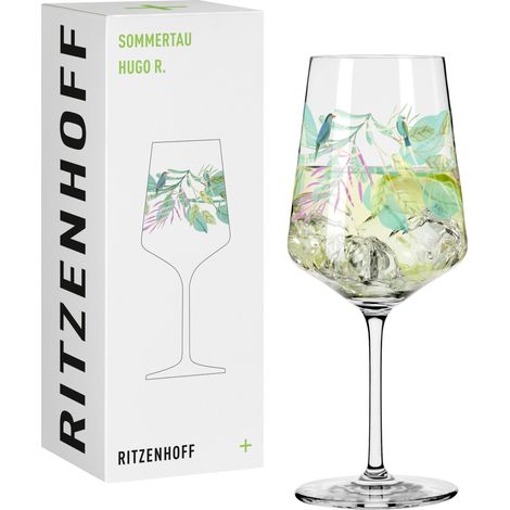 RITZENHOFF 2931017 Bicchiere da aperitivo 500 ml - Set di 2 - Serie Summer Dew - per spritz, spritzer - Motivo foglie - Made in Germany (1/5)