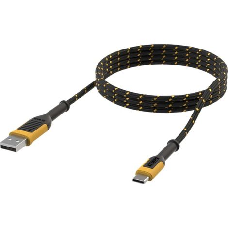 DeWalt Reinforced USB-A to USB-C Charging Cable – 6 Feet (1.8 Meters) Durable and High-Speed Data Transfer