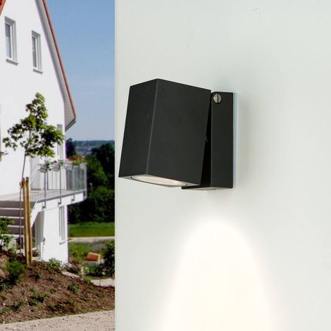 Down Wandlampe AALBORG außen Spot verstellbar schwarz (1/5)