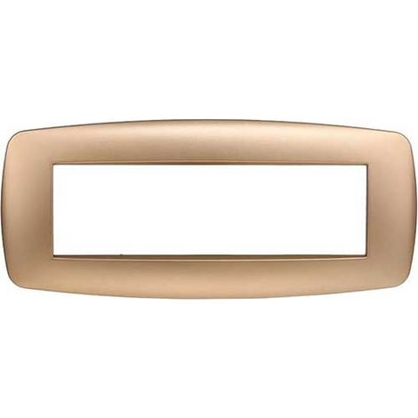 Ettroit Plaque compatible Bticino Livinglight 7 modules slim en plastique, coloris or - LN87711