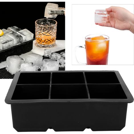 Moule à glaçons carrés en silicone alimentaire à 6 compartiments pour la fabrication de glaçons à la maison