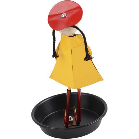 Distributeur de Nourriture pour Oiseaux en Métal Design Poupée Mignon pour Jardin Extérieur (1/5)