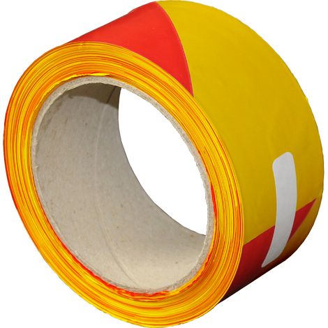 Bande de chantier 100m jaune et rouge (1/3)