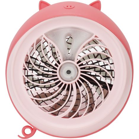 Mini ventilateur de bureau portable avec brumisateur et humidificateur, idéal pour la maison et le bureau (Pink Pig). (1/5)