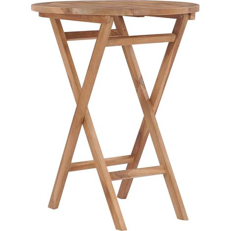Table d'extérieur pliable Table de salon de jardin - 60 cm Bois de teck solide BV564234 - BonneVie (1/5)