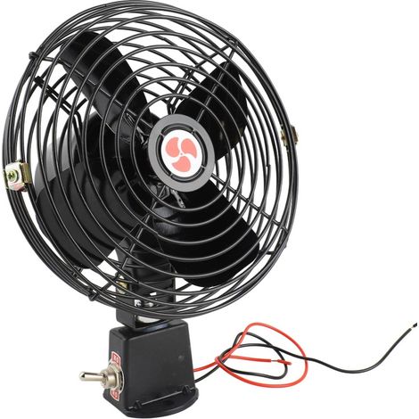 Ventilateur de refroidissement 12 V pour camping-car, 2 vitesses, robuste et silencieux, en métal, pour camions, camping-cars, voitures, bateaux et bus (20 cm). (1/5)