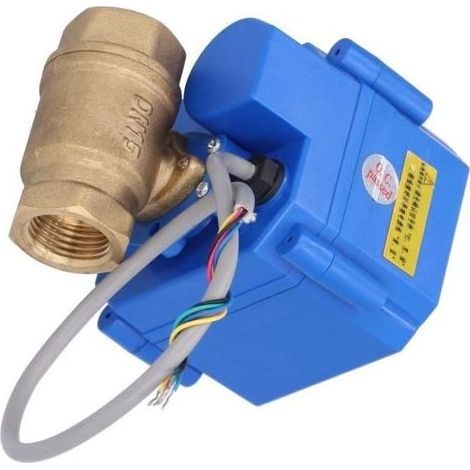 Vanne à bille électrique DC 12V – Robinet à tournant sphérique en laiton motorisé DN15 – Ouverture rapide 3-5s – Protection IP67 (1/4)