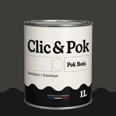 Peinture Bois Extérieur – POK BOIS - 1L - RAL 6015 - Olive noir- Résistante aux intempéries - Ne s'écaille pas